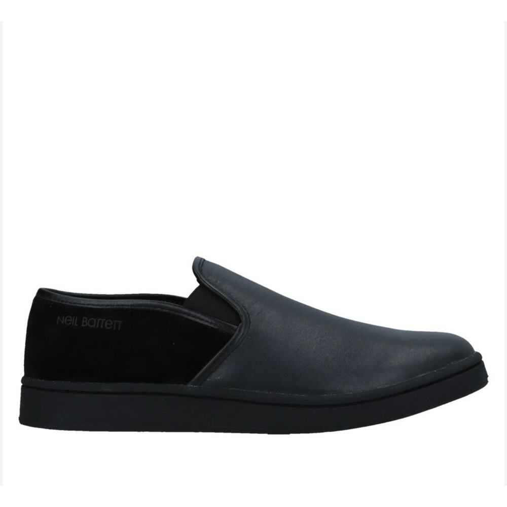 Neil Barrett Black Leather Slip-On Sneakers – EU 37 NIB